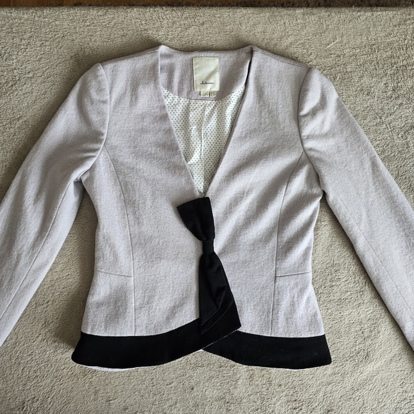 Anthropologie Elevenses Femme Bow Button Front Wool Blend Blazer size 6 - Picture 5 of 16